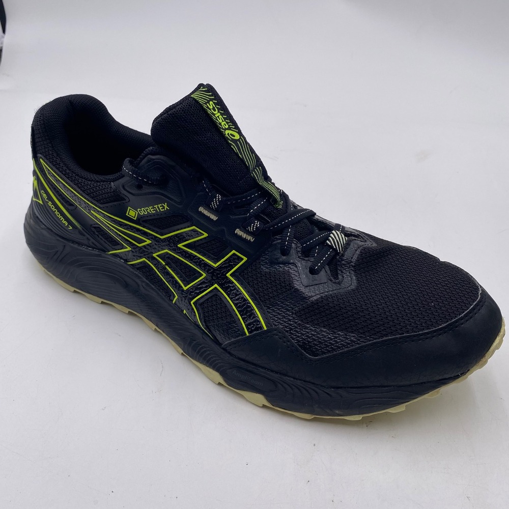 ASICS Gel-Sonoma 7 GTX Trail Running Shoes Men 11.5 Black Lime Waterproof Gortex